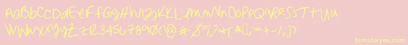 Saiba mais sobre a fonte Erinnhandwriting Fonte Erinnhandwriting – fontes amarelas em um fundo rosa
