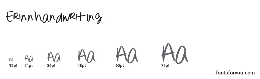 Erinnhandwriting Font Sizes