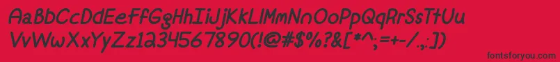 Czcionka MfFineAgainItalic – czarne czcionki na czerwonym tle