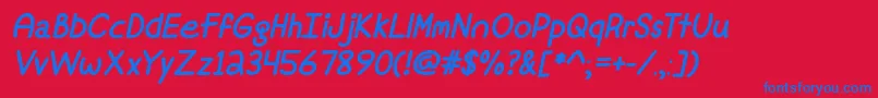 MfFineAgainItalic Font – Blue Fonts on Red Background