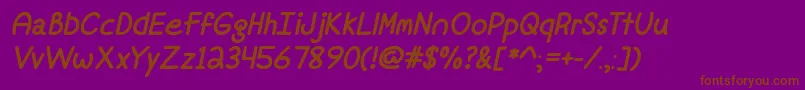 MfFineAgainItalic Font – Brown Fonts on Purple Background