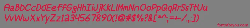 MfFineAgainItalic Font – Red Fonts on Gray Background