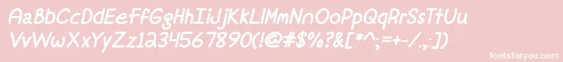 MfFineAgainItalic Font – White Fonts on Pink Background