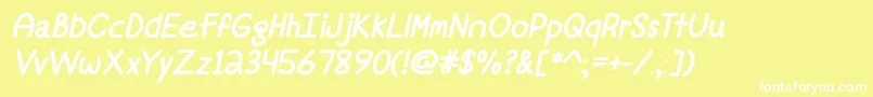 MfFineAgainItalic Font – White Fonts on Yellow Background