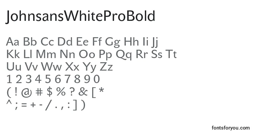 JohnsansWhiteProBold Font – alphabet, numbers, special characters