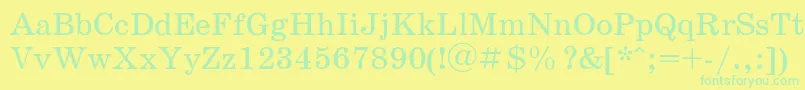 Schooldl Font – Green Fonts on Yellow Background