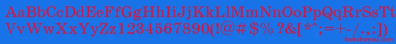 Schooldl Font – Red Fonts on Blue Background