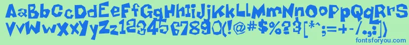 Bob Font – Blue Fonts on Green Background