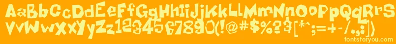 フォントBob – オレンジの背景に黄色の文字