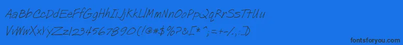 PostNote Font – Black Fonts on Blue Background