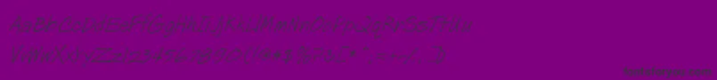 PostNote-Schriftart – Schwarze Schriften auf violettem Hintergrund