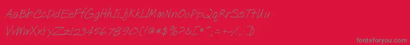 PostNote Font – Gray Fonts on Red Background
