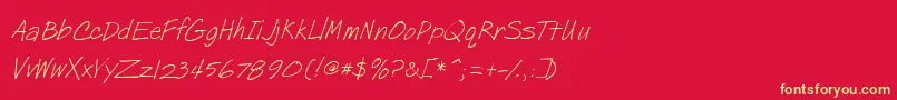 PostNote Font – Yellow Fonts on Red Background