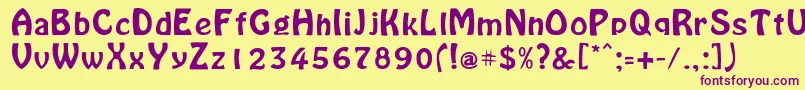 Lacosta Font – Purple Fonts on Yellow Background