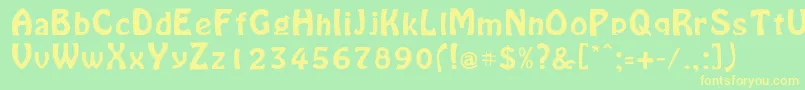 Lacosta Font – Yellow Fonts on Green Background