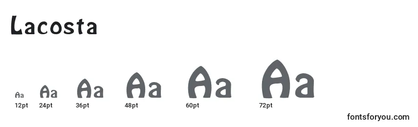 Размеры шрифта Lacosta