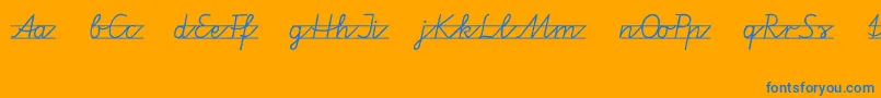Vamiba Font – Blue Fonts on Orange Background