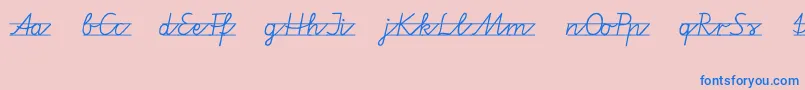 フォントVamiba – ピンクの背景に青い文字