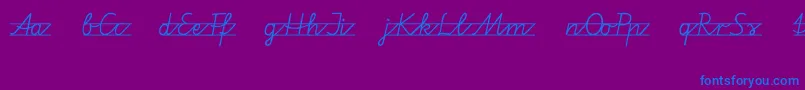 フォントVamiba – 紫色の背景に青い文字