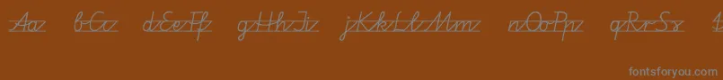 Vamiba-fontti – harmaat kirjasimet ruskealla taustalla