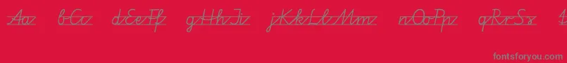Vamiba-fontti – harmaat kirjasimet punaisella taustalla