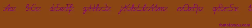 Vamiba-Schriftart – Violette Schriften auf braunem Hintergrund