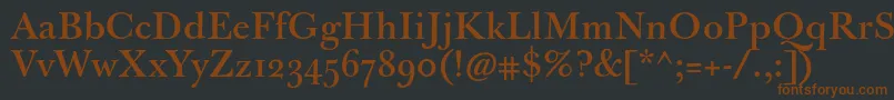 Шрифт Jbaskervillemed – коричневые шрифты на чёрном фоне