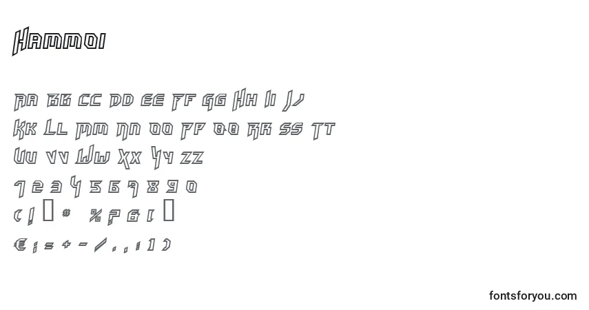 Czcionka Hammoi – alfabet, cyfry, specjalne znaki
