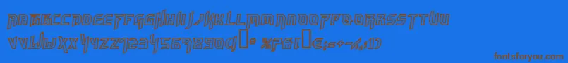 フォントHammoi – 茶色の文字が青い背景にあります。