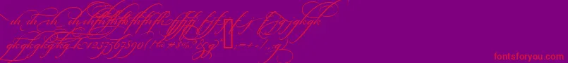 BickhamScriptAltTwo Font – Red Fonts on Purple Background