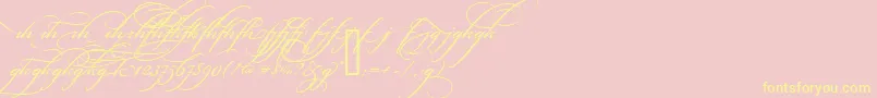 BickhamScriptAltTwo-Schriftart – Gelbe Schriften auf rosa Hintergrund