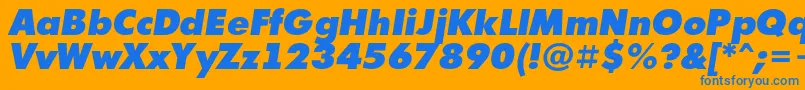 Futur10 Font – Blue Fonts on Orange Background