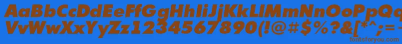 Futur10 Font – Brown Fonts on Blue Background