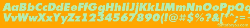Futur10 Font – Green Fonts on Orange Background