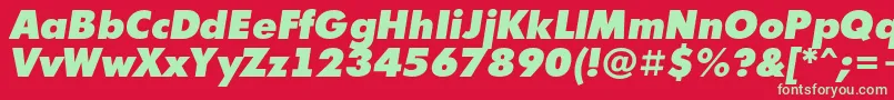フォントFutur10 – 赤い背景に緑の文字