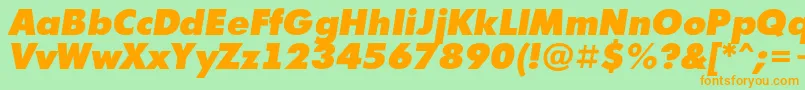 Futur10 Font – Orange Fonts on Green Background