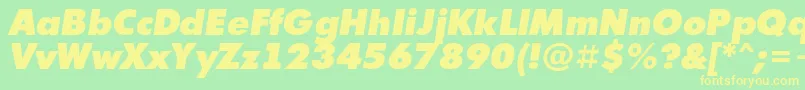 Futur10 Font – Yellow Fonts on Green Background