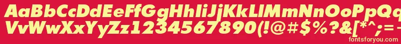 Futur10 Font – Yellow Fonts on Red Background