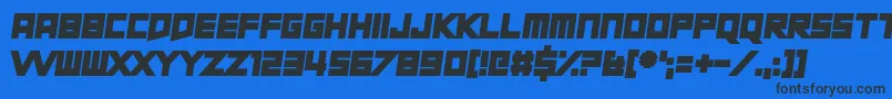 ShortXurkitTilt Font – Black Fonts on Blue Background