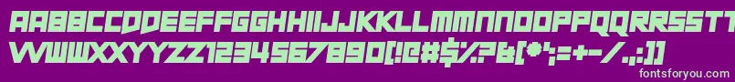 ShortXurkitTilt Font – Green Fonts on Purple Background