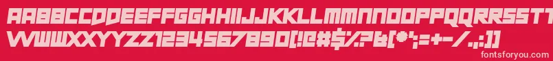 ShortXurkitTilt Font – Pink Fonts on Red Background