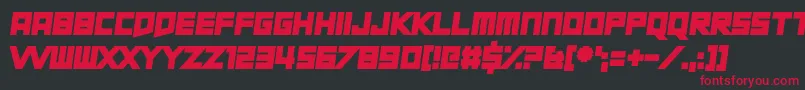 ShortXurkitTilt Font – Red Fonts on Black Background