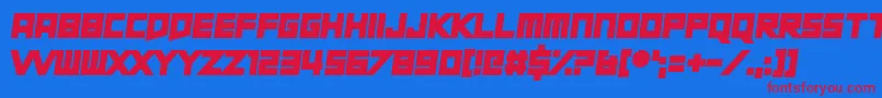 ShortXurkitTilt Font – Red Fonts on Blue Background