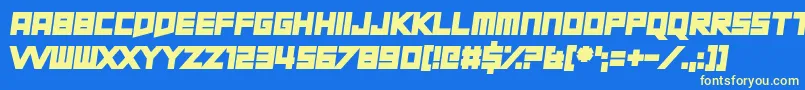 ShortXurkitTilt Font – Yellow Fonts on Blue Background