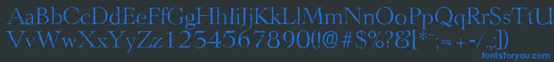 LingwoodantiqueLightRegular Font – Blue Fonts on Black Background