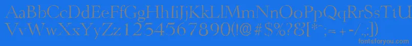 フォントLingwoodantiqueLightRegular – 青い背景に灰色の文字