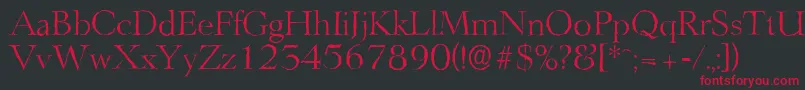 LingwoodantiqueLightRegular Font – Red Fonts on Black Background