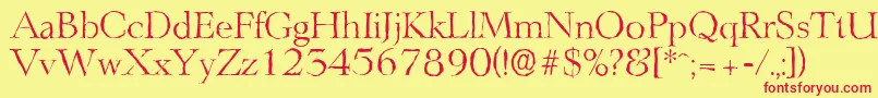 LingwoodantiqueLightRegular Font – Red Fonts on Yellow Background