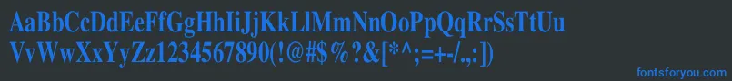 TimesBoldCn Font – Blue Fonts on Black Background