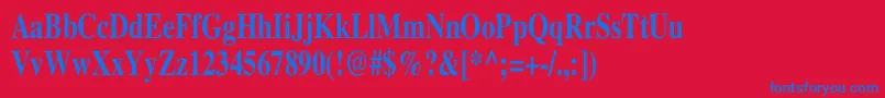 TimesBoldCn Font – Blue Fonts on Red Background